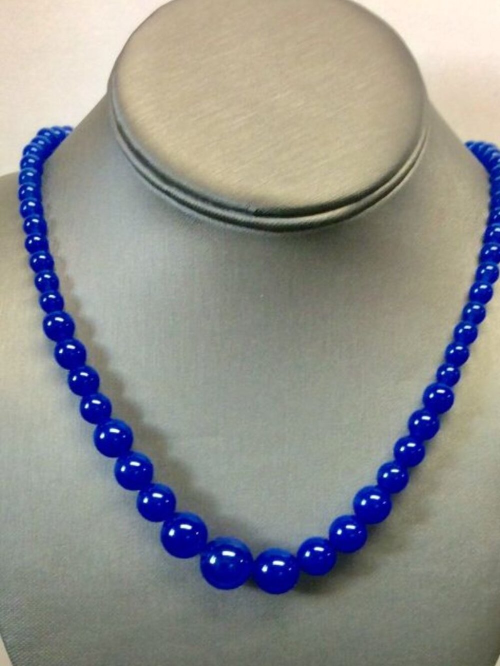 Natural 6-14mm Blue Sapphire Round Gemstone Necklace 18'' AAA  SG-0037